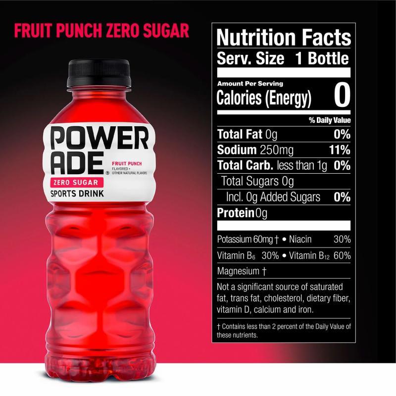 Powerade Zero Sports Drink Variety Pack  Fruit Punch  (20oz /1pk)