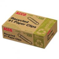 ACCO - Recycled Paper Clips - No. 1 Size - 100 Per Box (pack of2)
