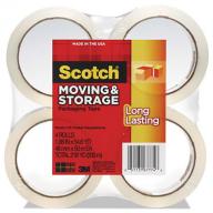 Scotch - Moving & Storage Tape, 1.88" x 54.6yds, 3" Core, Clear - 4 Rolls/Pack