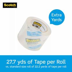 Scotch Heavy Duty Shipping Packaging Tape Dispensers, 2" x 27.7 yd, 6 Pack