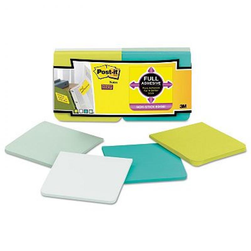 Post-it Notes Super Sticky - Full Adhesive Notes, 3 x 3, Assorted Bora Bora Colors - 12/PK