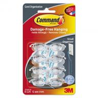 Command™ Cord Clip, Small, 1/4", Clear, 8 Clips & 8 Adhesive Strips