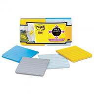 Post-it Notes Super Sticky - Full Adhesive Notes, 3 x 3, Ruled, Assorted New York Colors - 12/Pack