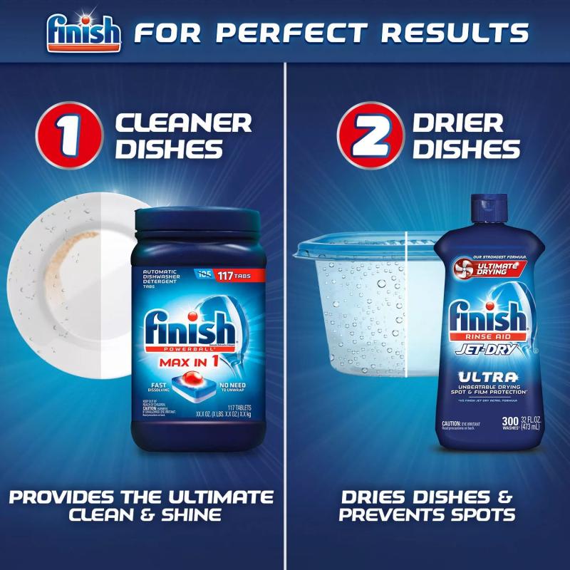 Finish Jet-Dry Ultra Rinse Aid Dishwasher Rinse Agent and Drying Agent (32 oz.)