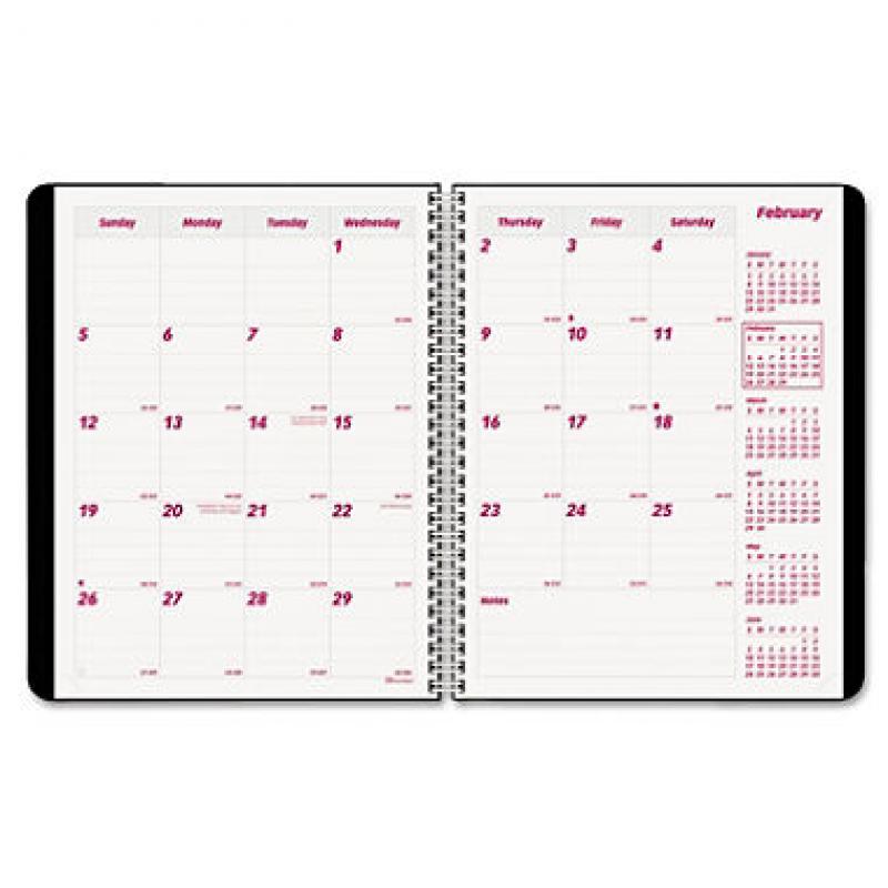 Brownline - DuraFlex 14-Month Planner, 8-1/2 x 11, Black - 2016