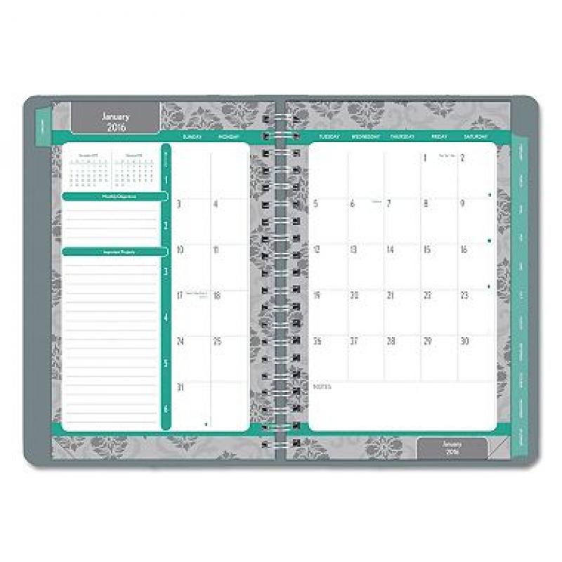 Blueline - Soft Cover Design Weekly/Monthly Planner, 8 x 5, Cool Gray - 2016