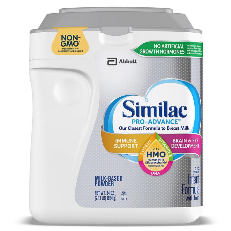 Similac Pro-Advance Non-GMO with 2&#039;-FL HMO Infant Formula with Iron (34 oz.)
