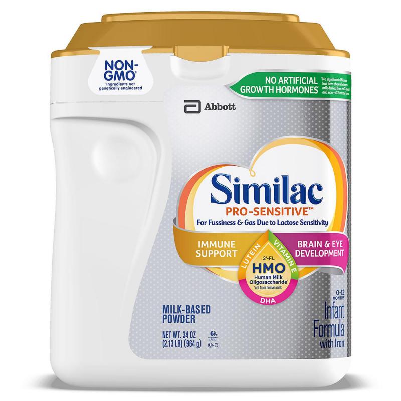 Similac Pro-Sensitive Non-GMO with 2&#039;-FL HMO Infant Formula with Iron (34 oz.)