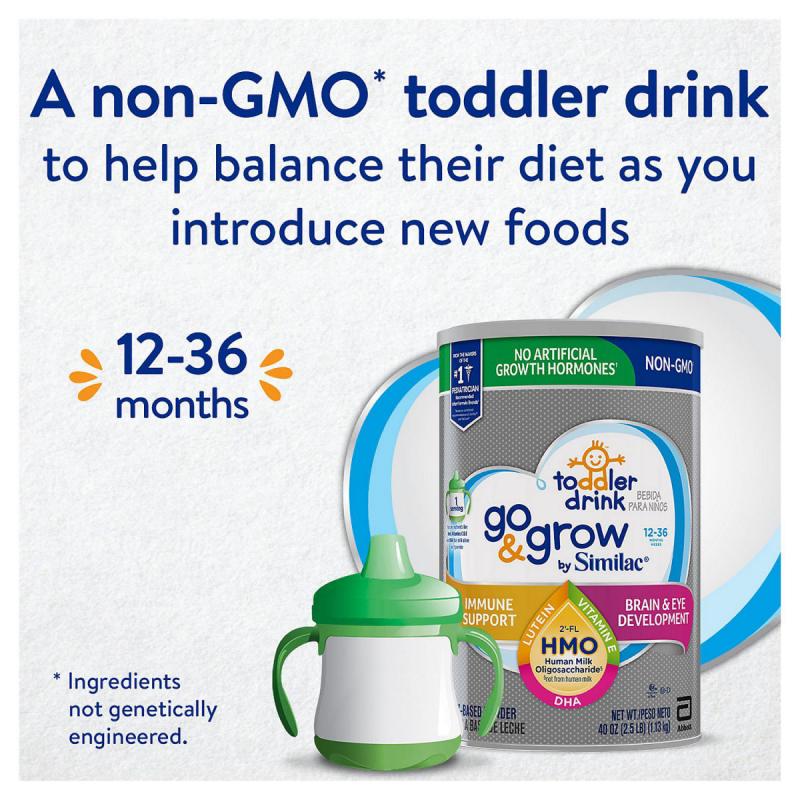 Similac Go & Grow Non-GMO with 2’-FL HMO Milk-Based Powder Toddler Drink (40 oz.)
