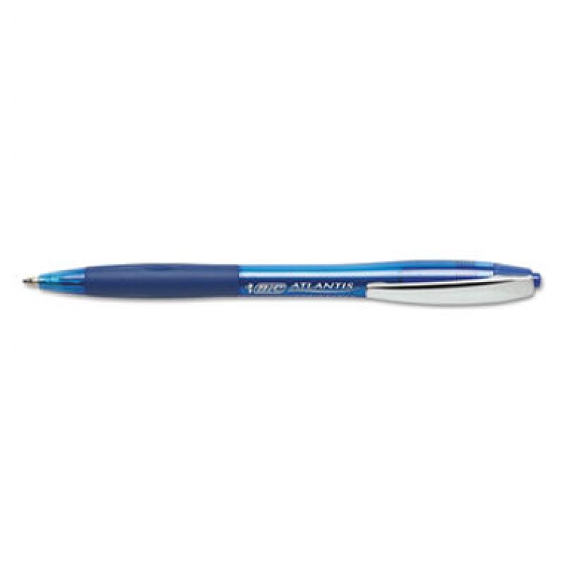 BIC® Atlantis Original Retractable Ballpoint Pen, Medium, 1mm, Blue, 12pk.