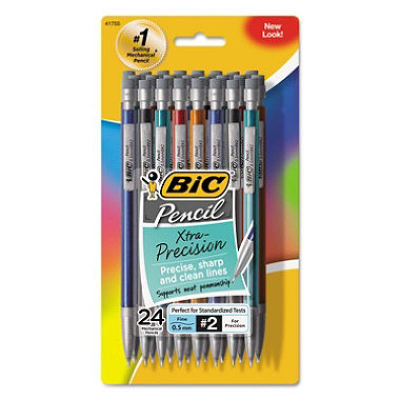 BIC® Xtra-Precision Mechanical Pencil, 0.5mm, Assorted Color Barrels, 24pk.