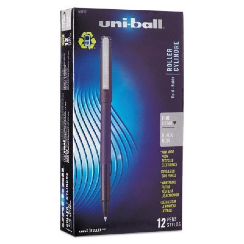 uni-ball Roller Ball Dye-Based Stick Pens, Select Color (Fine, 12 ct.)  black