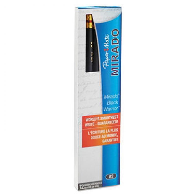 Paper Mate Mirado Black Warrior Woodcase Pencil, HB #2, Black Barrel, 12ct.