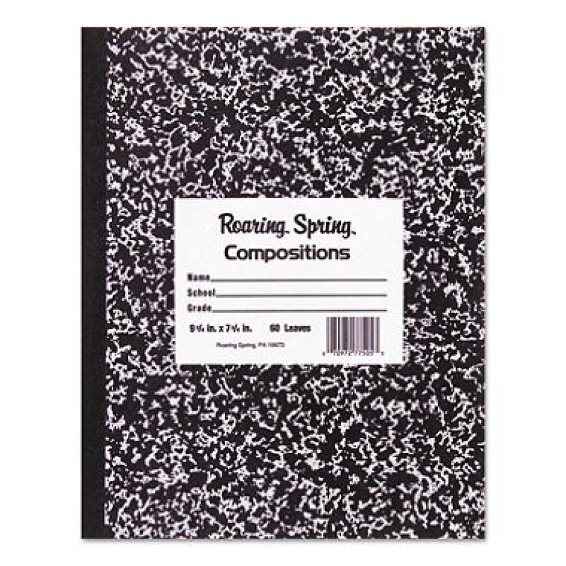 Roaring Spring Marble Cover Composition Book, Wide Rule, 8-1/2 x 7, 48 Pages (pak of 12)
