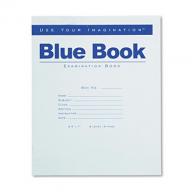 Exam Blue Book, Wide Rule, 8-1/2 x 7, White, 8 Sheets Per Pad (pack of 12)