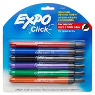 EXPO Click Dry Erase Markers, Assorted Colors (Fine, 6 ct.)