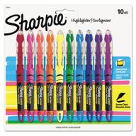 Sharpie - Accent Liquid Pen Style Highlighter, Chisel Tip, Assorted - 10/Set