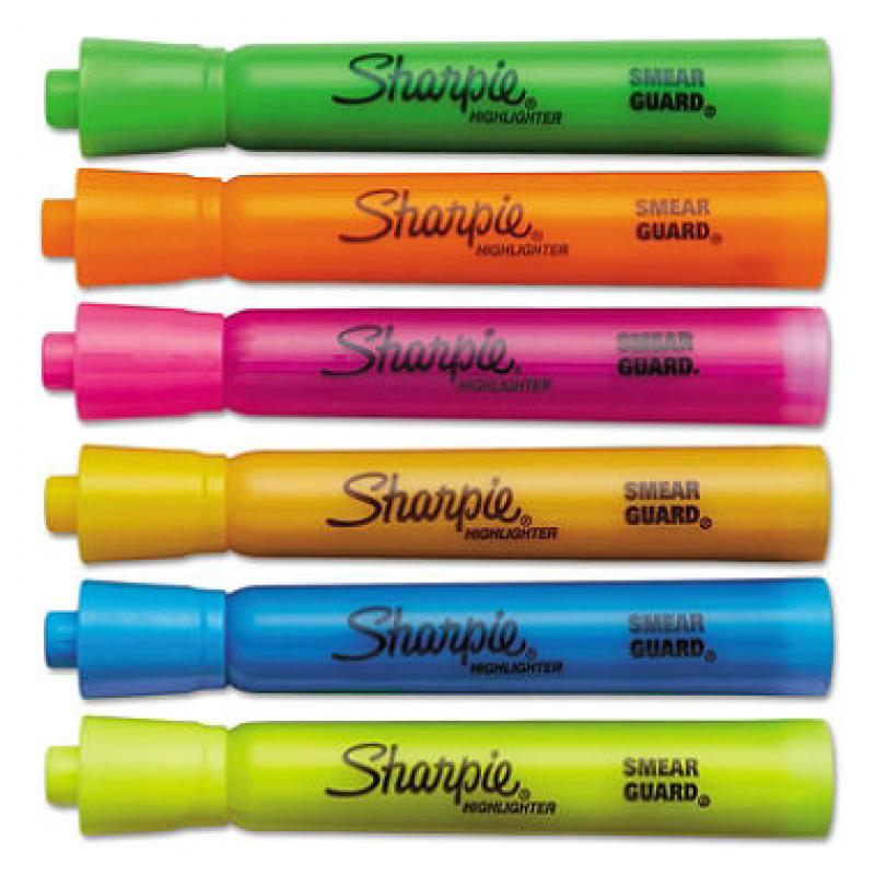 Sharpie Accent - Accent Tank Style Highlighter, Chisel Tip, Assorted Colors - 6 ct.