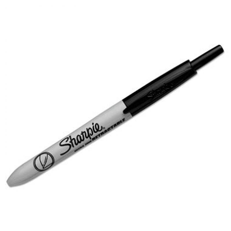 Sharpie Retractable Permanent Markers, Ultra Fine Point, Black  (pak of 6)