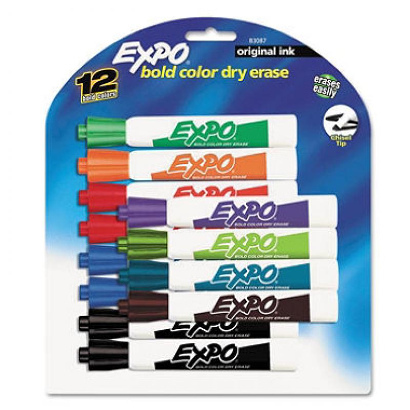EXPO Dry Erase Markers, Assorted Colors (Chisel Tip, 12 ct.)