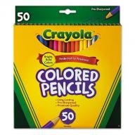 Crayola - Long Barrel Colored Woodcase Pencils, 3.3 mm, Assorted Colors - 50 Pencils (pak of 2)