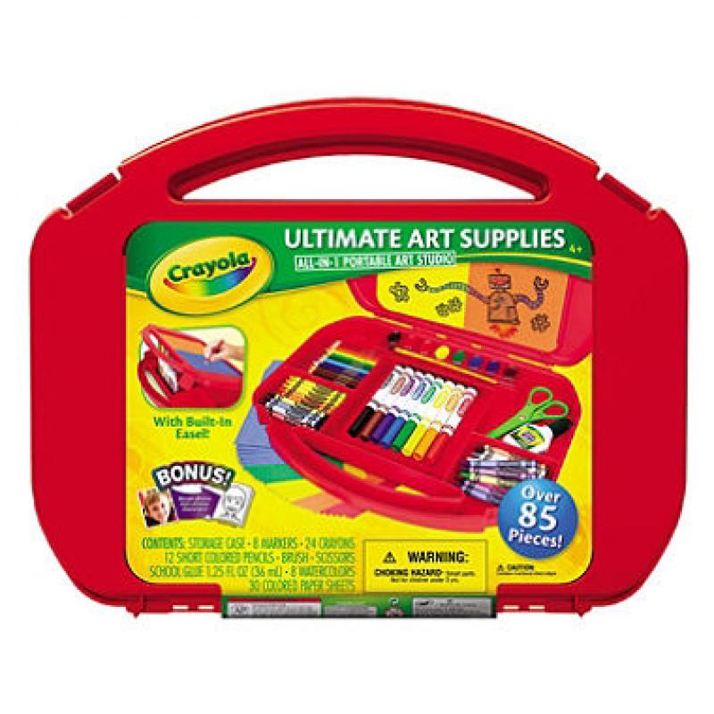 Crayola Ultimate Art Supplies Kit with Built-in Easel, 85 Pieces