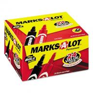 Marks-A-Lot Permanent Markers, Black and Red (Chisel Tip, 24 ct.)