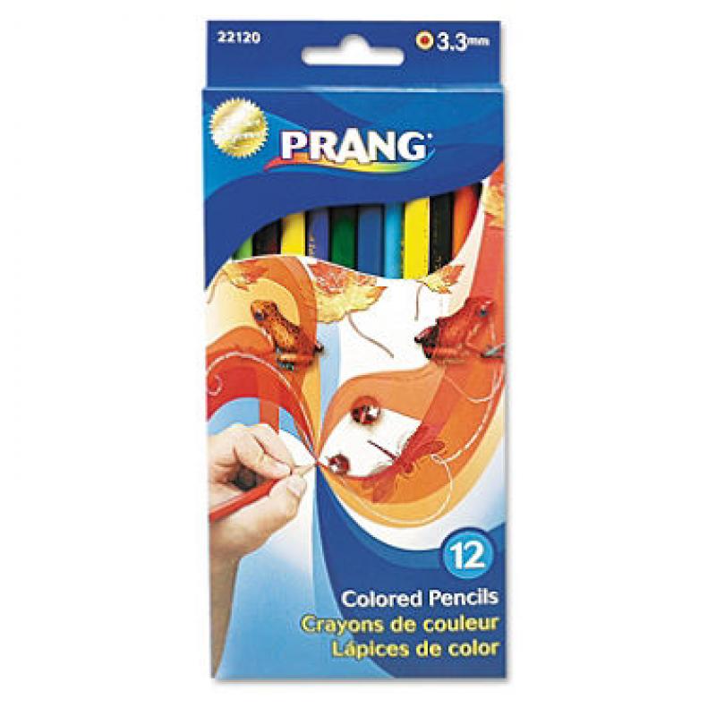 Prang Colored Wood Pencil Set, 3.3 mm, Assorted Colors - 12 Pencils  (pak of 2)