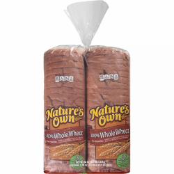 Nature&#039;s Own 100% Whole Wheat Bread (20oz / 2pk)