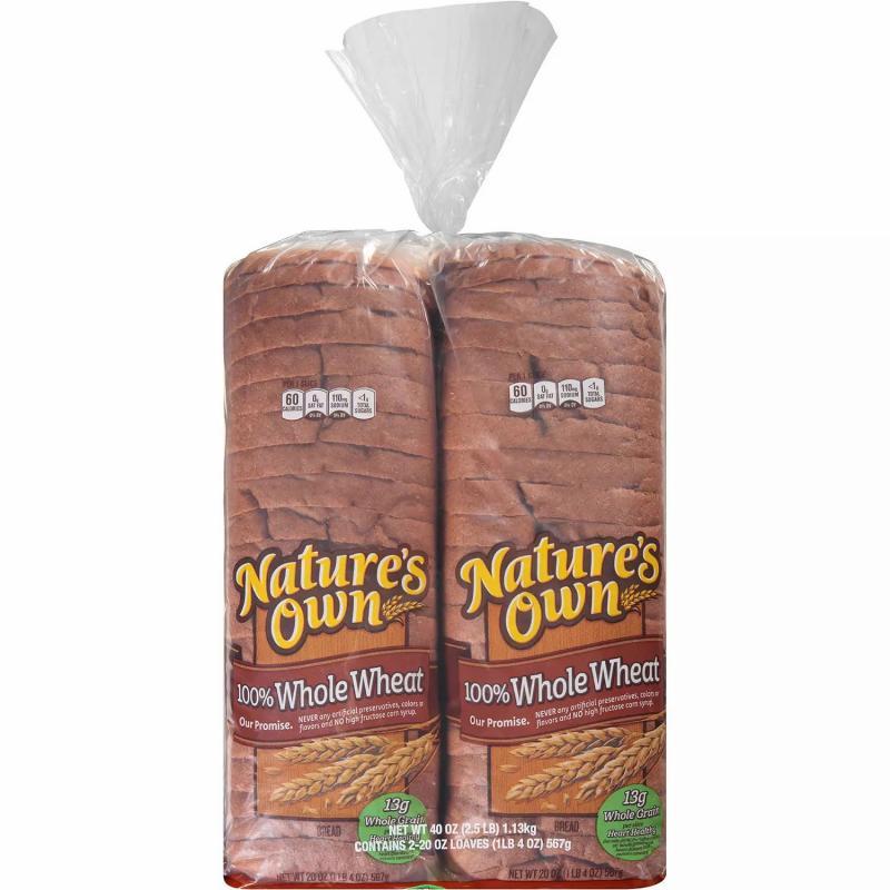Nature's Own 100% Whole Wheat Bread (20oz / 2pk)