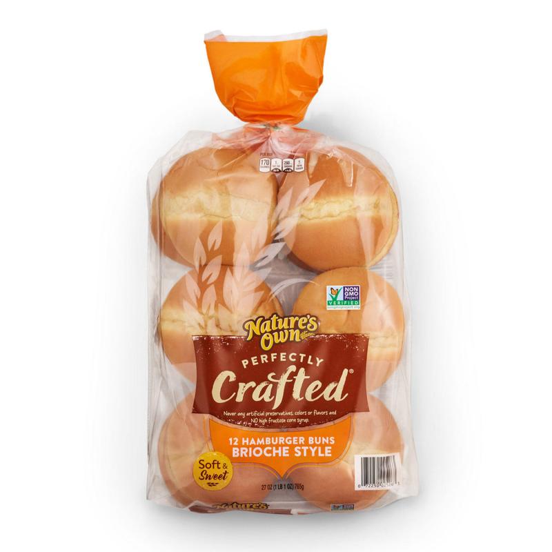 Nature&#039;s Own Perfectly Crafted Brioche Style Hamburger Buns (27oz)