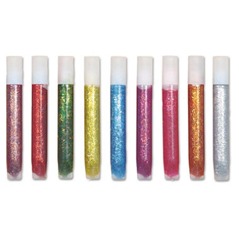 RoseArt - Washable Glitter Glue Pens, Assorted, .36 oz Tube - 9/Set  (pack of 2)