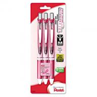 Pentel - EnerGel RTX Roller Ball Retractable Gel Pen, Black Ink, Medium - 3 per Pack