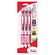 Pentel - EnerGel RTX Roller Ball Retractable Gel Pen, Black Ink, Medium - 3 per Pack