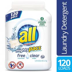 ALL Mighty Pacs Free & Clear Laundry Detergent (120 loads)