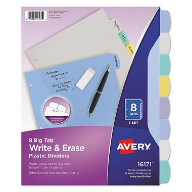Avery Multi Color Write-On Dividers - Letter Sized