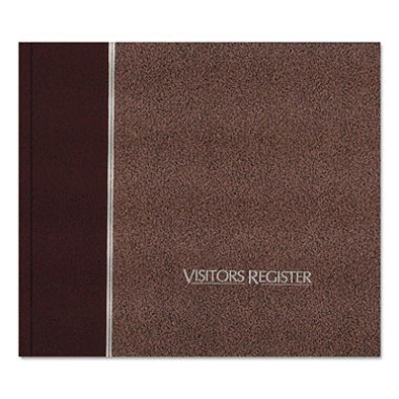 National Brand - Visitor Register Book, Burgundy Hardcover, 128 Pages - 8 1/2 x 9 7/8