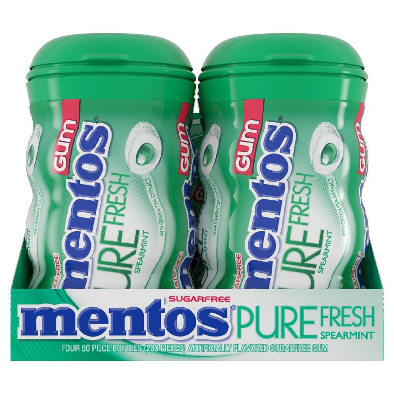 Mentos Pure Fresh Sugar-Free Chewing Gum Spearmint (50ct., 4pk.)