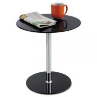 Safco 17" Tempered Glass Accent Table, Select Color