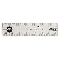 Westcott Stainless Steel Office Ruler With Non Slip Cork Base, 6" (pak of 2)