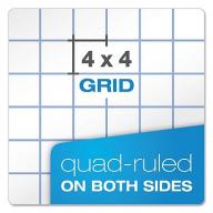 Ampad Double Sheet Quad Pad - Letter - White - 100-Sheet Pad