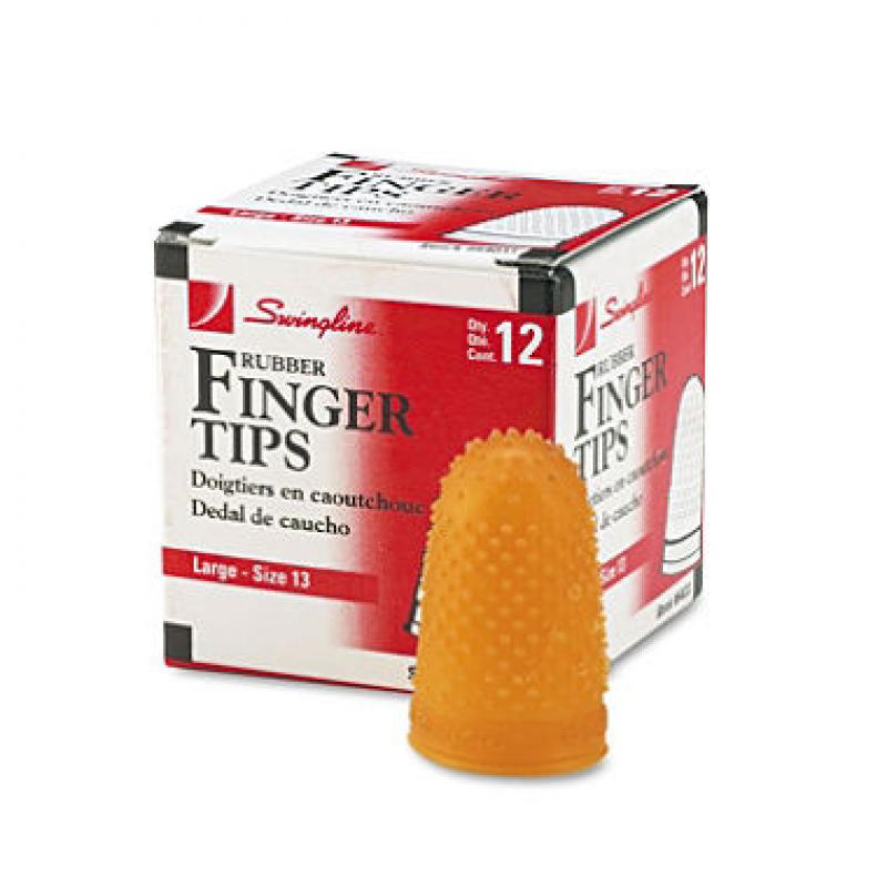 Swingline - Rubber Finger Tips, Size 13, Large, Amber - 1/Dozen   (pack of 2)