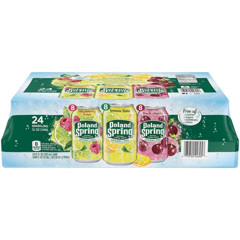 Poland Spring Sparkling Spring Can Water Variety Pack (12 oz., 24 pk.)