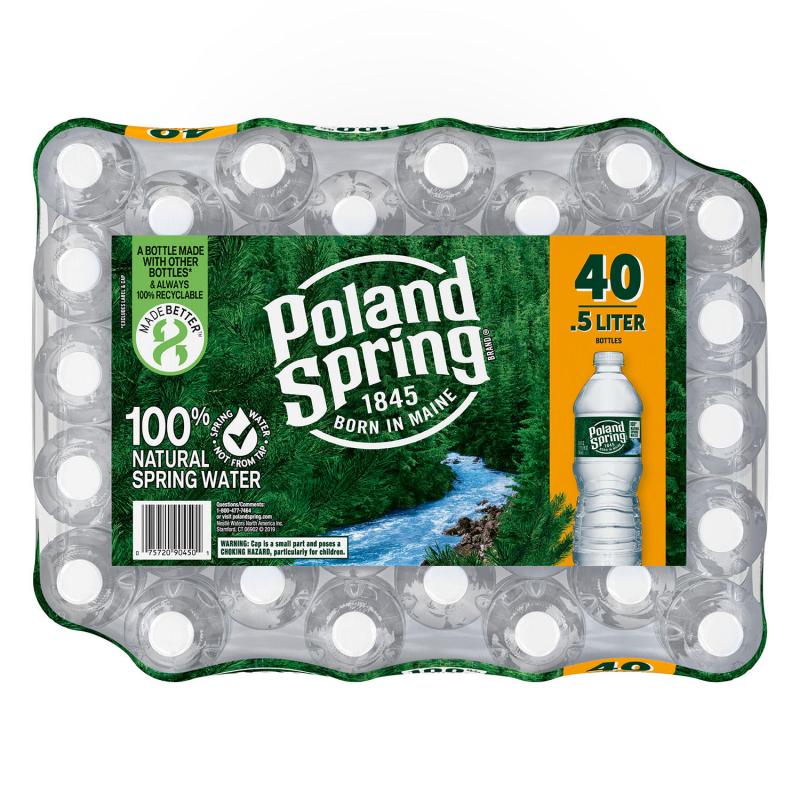 Poland Spring 100% Natural Spring Water (16.9oz / 40pk)