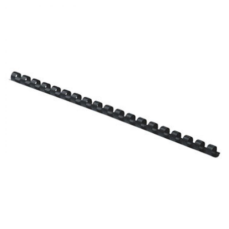 Fellowes - Plastic Comb Bindings, 1/4" Diameter, 20 Sheet Capacity, Black - 100 Combs/Pack