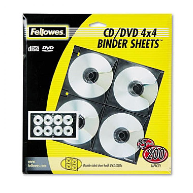 Fellowes - Two-Sided CD/DVD Refill Sheets for Three-Ring Binder - 25/Pack