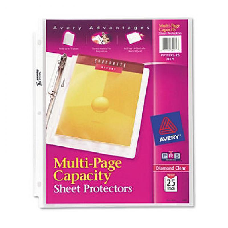 Avery Multi-Page Top-Load Sheet Protectors - Heavy Gauge - Letter - Clear - 25 ct.