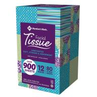 Member&#039;s Mark 3-Ply Soft and Strong Facial Tissue, 12 pk., 960 tissues (80 ct. per box)
