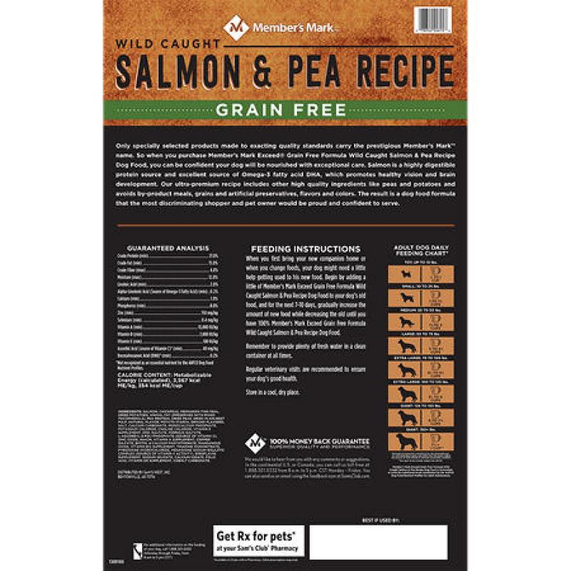 Member&#039;s Mark Exceed Grain-Free Dry Dog Food, Wild-Caught Salmon & Peas (30 lbs.)