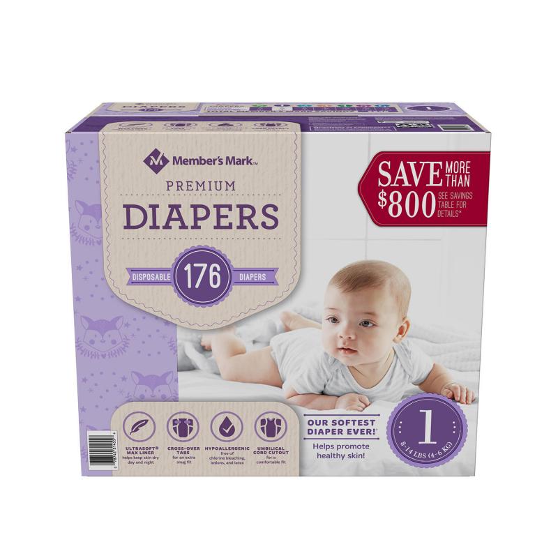 Member's Mark Premium Baby Diapers - Size 7 (41+ lbs) 132 count W/ Moi –  healthandoutdoors